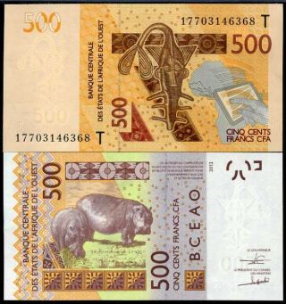 West African State Was Togo 500 Francs 2017 P 819t Unc Nr