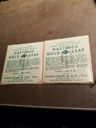 25 Hastings 18 1/2k Gold Leaf Booklet 3/8 " X 3.  3/8  Lemon "