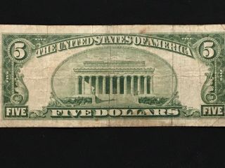 1934 A $5 Federal Reserve Note 3