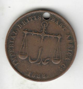 Kenya Mombasa 1/4 Anna 1888 Copper 100h By Coinmountain