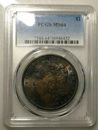 1886 - P Morgan Silver Dollar Pcgs Ms64 Deep Rich Obverse Toning