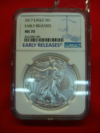 2017 U.  S.  Silver Eagle - Early Releases.  - Ngc Ms70