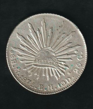 Mexico 8 Reales 1875 Bh,  Mexico City,  Silver