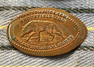 Brookfield Zoo Elongated Penny Chicago Il Usa Cent Wolf Souvenir Coin