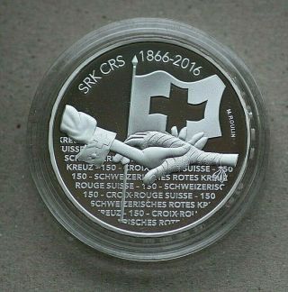 2016 Switzerland Comm.  Coin,  Silver,  Proof,  20 Fr. ,  Orig.  Case,  Red Cross,