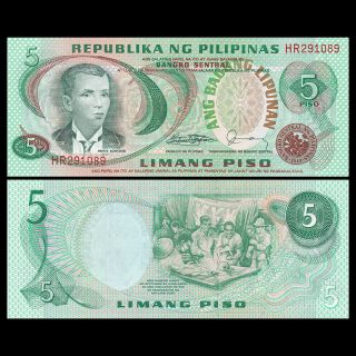 Philippines 5 Pesos,  Nd,  P - 160d,  Sign 10,  Unc