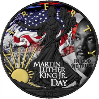 Usa 2017 1$ American Eagle Liberty Martin Luther King Jr.  Day 1 Oz Silver Coin