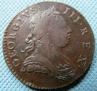 1774 King George Iii British Us Colonial Halfpenny - Lovely Old Coin