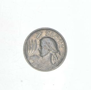 Silver - World Coin - 1925 Poland 1 Zlotych - World Silver - 4.  9 Grams 145