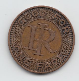 Indiana Railroad Division Of Wesson Co.  Transit Token - Richmond Indiana In800a