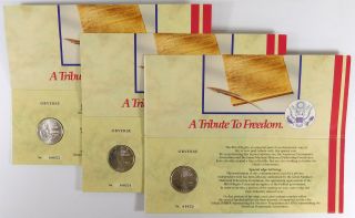 1993 - W Bill Of Rights Commemorative Half Dollar - Freedom Pack - 3 Coins