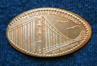 Golden Gate Bridge Elongated Penny San Francisco Ca Usa Cent Souvenir Coin