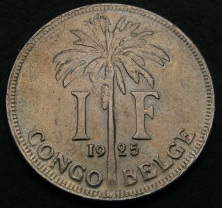 Belgian Congo 1 Franc 1925 - Copper/nickel - Vf - - 320