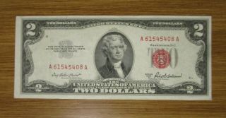1953a Two Dollar Bill Red Seal $2 Us Banknote,  Crisp Au Or Unc?