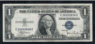 1 Dollar Silver Certificate 1935 C Unc