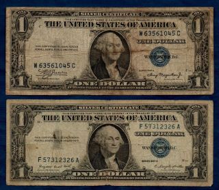 Usa Silver Certificate Banknote 1 Dollar Series 1935a,  1957a Vg