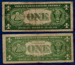 USA Silver Certificate Banknote 1 Dollar Series 1935A,  1957A VG 2