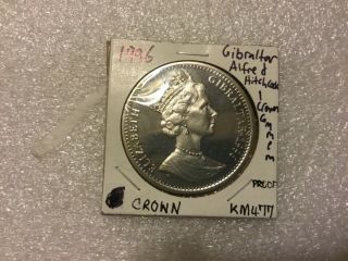 1996 Gibraltar Hitchcock Centenary Of The Cinema Crown Unc Coin - Qe Ii Km477