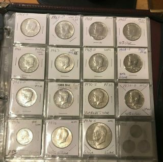 15 Silver Coins Run 1964 - 1970 P,  D,  S Kennedy Half Dollars Ms Unc.  W/1776 1976 Set