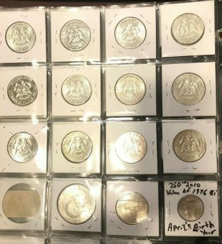 15 Silver coins Run 1964 - 1970 P,  D,  S Kennedy Half Dollars MS Unc.  W/1776 1976 Set 3
