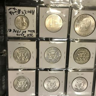 15 Silver coins Run 1964 - 1970 P,  D,  S Kennedy Half Dollars MS Unc.  W/1776 1976 Set 7
