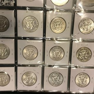 15 Silver coins Run 1964 - 1970 P,  D,  S Kennedy Half Dollars MS Unc.  W/1776 1976 Set 8