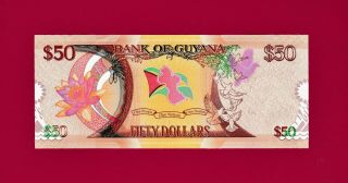 Guyana Unc Commemorative Banknote: 50 Dollars Nd (1966 - 2016) (pick - 41)