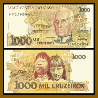 Brazil 1000 (1,  000) Cruzeiros,  Nd 1990 P - 231b Unc