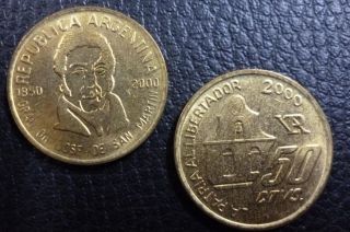 Argentina Comm.  Coin 50 Centavos Km130 Unc 2000 - Gral Jose De San Martin
