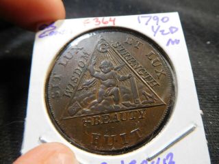 F364 Great Britain 1790 Cherub Conder 1/2 Penny Au