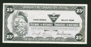 Canadian Tire Money Vintage 25 Cent Quarter Dollar Note