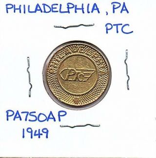 Philadelphia,  Pa; Ptc,  Transit Token; Pa750ap