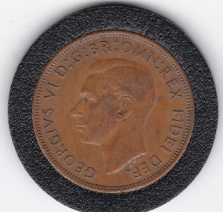 Scarce 1950 King George VI Large Penny Bronze Coin 2