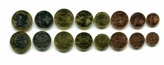 Belarus 1 2 5 10 20 50 Kopek 1 2 Rubles 2009 (2016) Unc Coin Set Of 8