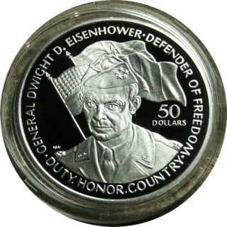 Elf Niue 50 Dollars 1990 General Dwight " Ike " Eisenhower Proof World War Ii