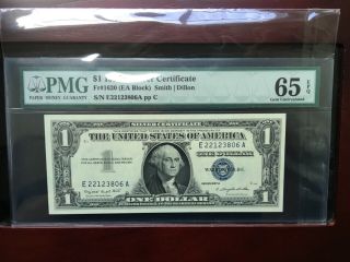 1957 - A $1 Fr 1620 Pp C Ea Block Silver Certificate Gem Uncirculated Pmg 65 Epq