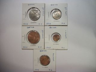 Qatar 1973 1,  5,  10,  20,  50 Dirhams (5) Coins Unc Set