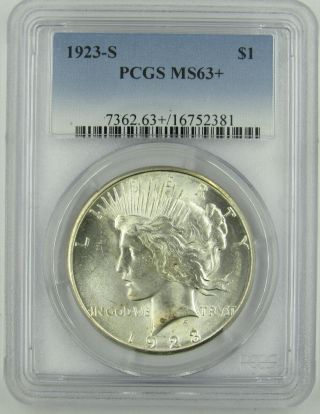 1923 - S Peace Silver Dollar Pcgs Ms63,  Plus Designation