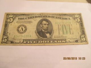 1934 5.  00 U.  S.  Federal Reserve Note