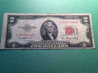 1953 - $2 Red Seal Note Two Dollar Bill