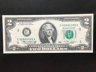 1976 $2 Two Dollar Bills (philadelphia " C ") Uncirculated