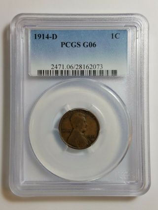 1914 - D Lincoln Wheat Cent Penny - Pcgs G 6 - Us Copper Coin - Ships In Us