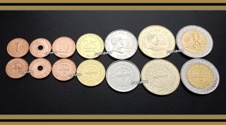 Philippines Unc Set Of 7 Coins 1 5 10 25 Sentimo 1 5 10 Piso Bimetal 2007 2010