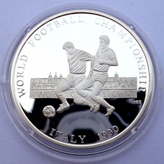Afghanistan 500 Afghanis 1989 Silver Coin Proof - 1990 World Soccer Championship