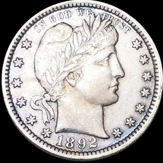 1892 Barber Silver Quarter Looks Uncirculated High End Philly Shiny Collectible