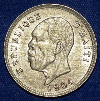 Republique D ` Haiti 5 Cents Ad 1904 Uncirculated.