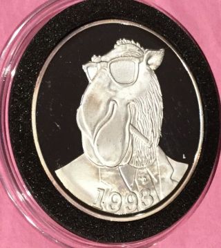 1993 Joe Camel Cigarette 1 Troy Oz.  999 Fine Silver Round Medal Collectible Coin