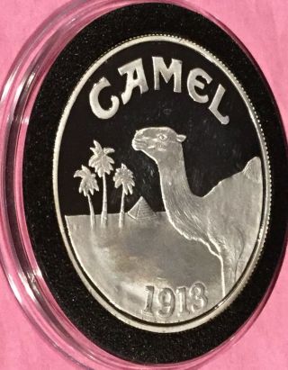 1993 Joe Camel Cigarette 1 Troy Oz.  999 Fine Silver Round Medal Collectible Coin 2