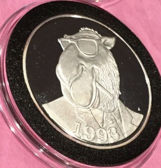 1993 Joe Camel Cigarette 1 Troy Oz.  999 Fine Silver Round Medal Collectible Coin 3
