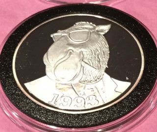 1993 Joe Camel Cigarette 1 Troy Oz.  999 Fine Silver Round Medal Collectible Coin 7